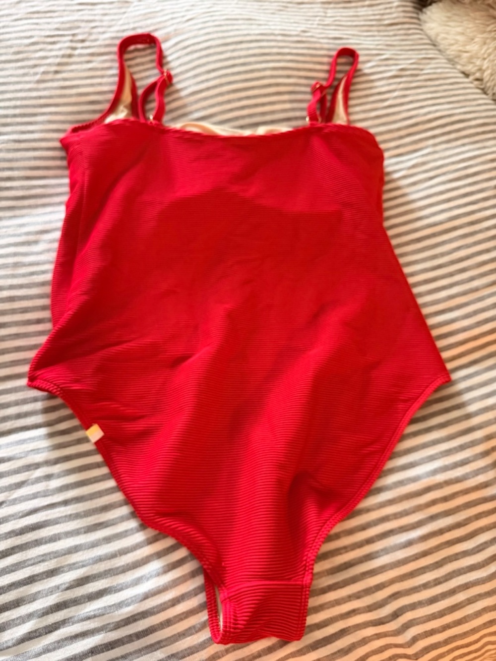 Like New Summersalt 'The Seaway' Square Neck Red One Piece US-12 - Picture 3 of 5